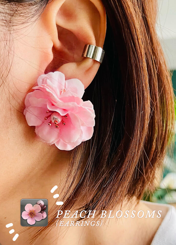 on ear! (earring post is hidden so it just looks like flowers :))